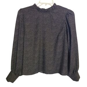 Maison d'Amelie Paris | Women's Black & White Polka Dotted Blouse (Size XL)